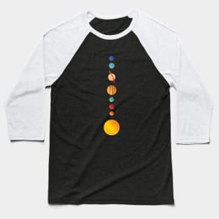 Solar System Vertical Alignment Baseball T-Shirt